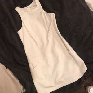 Trina Turk White lined sixties style dress